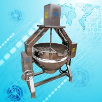 可倾刮底搅拌蒸汽夹层锅设备可倾斜立