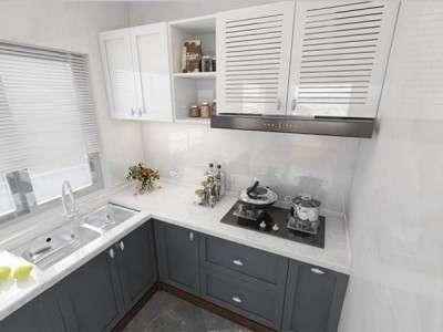 凯米特全屋全铝定制现代简约橱柜整体厨房组装经济型橱柜图3