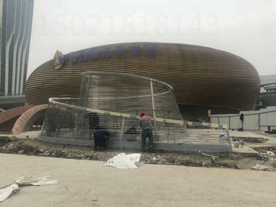 上海海洋馆入口旋转护栏 不锈钢艺术雕塑定制