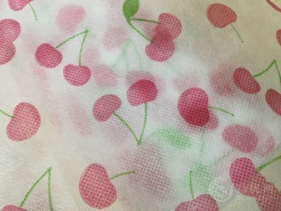 现货清新文艺 精美樱桃 印花图案无纺布 (图案可接受定制)