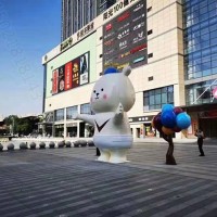 金华商场门口玻璃钢卡通熊雕塑 抱抱我小熊雕塑商业摆件