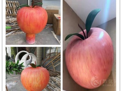 福州酒店装饰大苹果雕塑 不锈钢仿水果雕塑定制厂图2