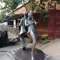 宜昌镀铜抽象半身人雕塑 室内外不锈钢镜面工艺摆件