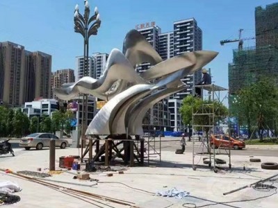 舟山城市景观抽象不锈钢鸟雕塑 拉丝效果飞鸟雕塑设计图2