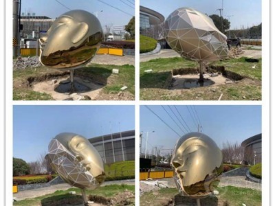 语种沙广场工程 不锈钢电镀面谱雕塑 灯光镜面镂空雕塑制作