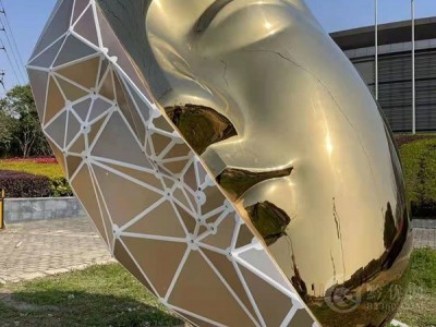 语种沙广场工程 不锈钢电镀面谱雕塑 灯光镜面镂空雕塑制作图2