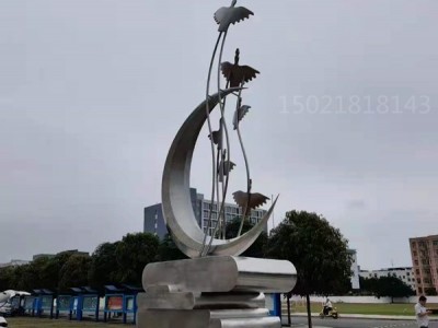 嘉兴校园入口不锈钢书本组合雕塑 抽象艺术品摆件图2