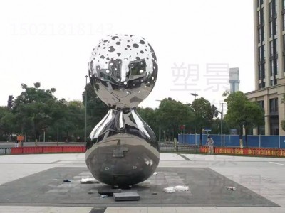 合肥小型广场景观雕塑 不锈钢镜面透雕工厂定制图3