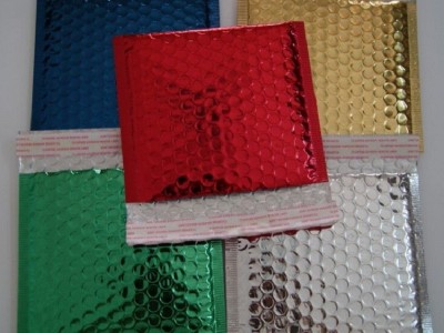 复彩色铝膜信封汽泡袋现货包邮图1