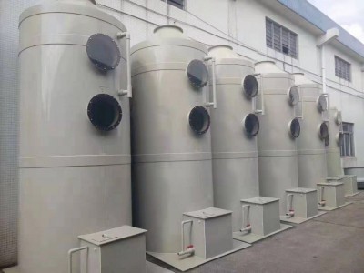 饲料厂臭气处理设备水喷淋塔UV光解除臭设备图2