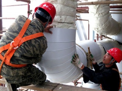 导热油管道保温工程施工硅酸铝纤维毡彩钢板保温
