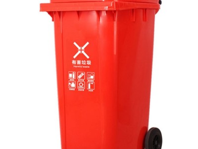 户外塑料环卫垃圾桶240升加厚挂车垃圾分类图3