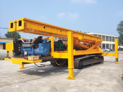 小型防汛护栏打桩机 全新挖机改震动打桩锤 钢制履带行走打桩机图4