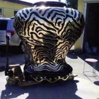 南通企业标识 镜面花纹不锈钢坛子雕塑 酒坛定制