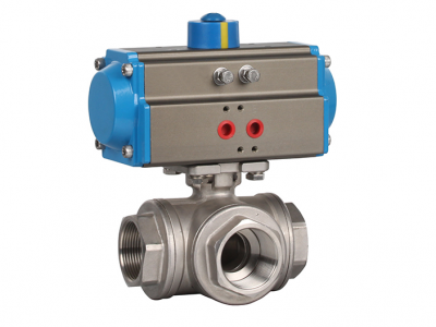 螺纹式三通气动球阀Q615F