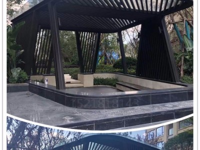 抚顺城市地产景观 不锈钢透光廊架雕塑 乘凉避雨摆件图2