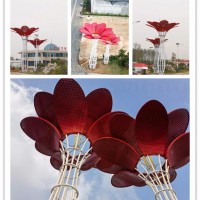 菏泽城市建筑大型雕塑 不锈钢开花树雕塑 烤漆工艺树摆件