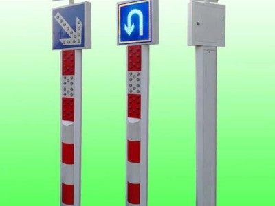 路口太阳能警示柱，靠右行驶太阳能交通警示柱质保2年图3