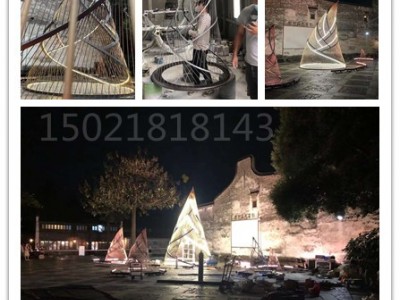 义务古城景观 不锈钢灯光竹笋雕塑 镂空植物笋雕塑定制