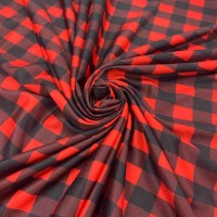 涤纶格子印花布加工定制 服装家纺鞋面内里成衣