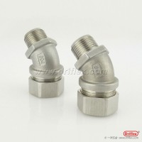 316不锈钢45度弯头/45度金属接头配30