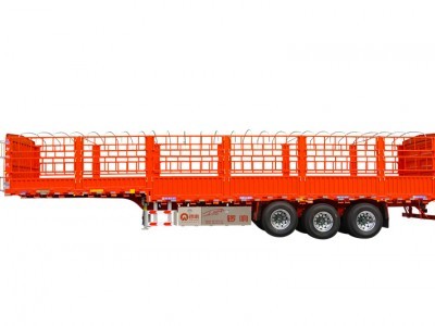 锣响挂车 直梁仓栅式半挂车 超级盘刹 空气悬架