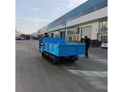 2吨轻松运输翻斗车 履带运输车 手柄操作履带运输车