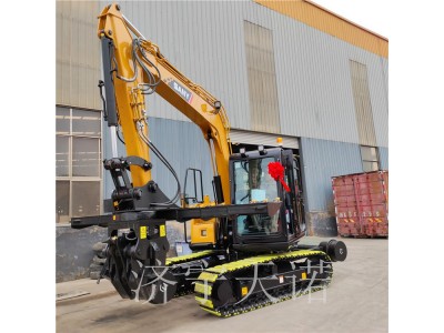 挖机铁路枕木更换夹具 水泥枕木搬运夹 旋转枕木机咨询天诺机械图2