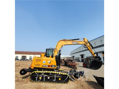 公路铁路两用挖机枕木机 铁路火车行驶轮改装厂家图2