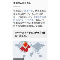 中国加入WIPO海牙外观体系，于2022年5月5日生效。