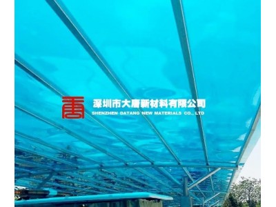 蓝色耐力板雨棚_PC耐力板卷料_福田南山开料发货图2
