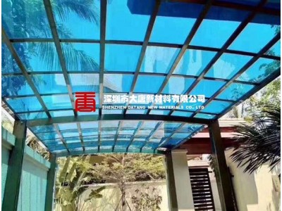 蓝色耐力板雨棚_PC耐力板卷料_福田南山开料发货图3