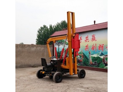 公路液压护栏打桩机 履带式波形防护打桩机