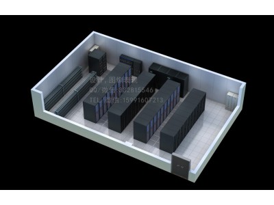 合肥一体化机房效果图制作|机柜冷通道|全景图设计图2