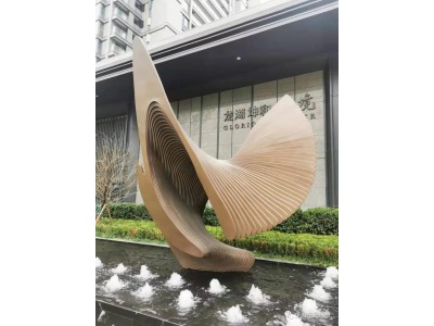 九江地产入口水景雕塑 烤漆抽象雕塑定制图2