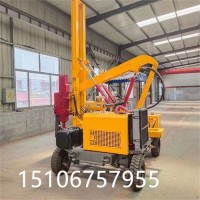 郭工公路护栏打桩机 轮式波形护栏打
