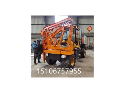 郭工公路护栏打桩机 轮式波形护栏打桩机 液压打拔钻一体机图3