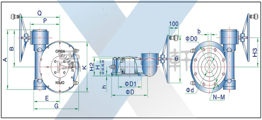 QDX3-C6二级不锈钢涡轮箱(图1) QDX3-C6二级不锈钢涡轮箱(图1)