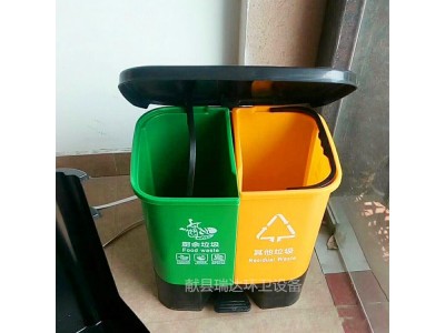 献县瑞达厨余分类塑料脚踏垃圾桶厂家定制图2