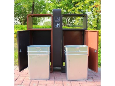 献县瑞达户外烤漆分类果皮箱厂家批发定制图2