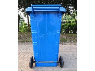 献县瑞达户外挂车铁质垃圾桶厂家批发图2