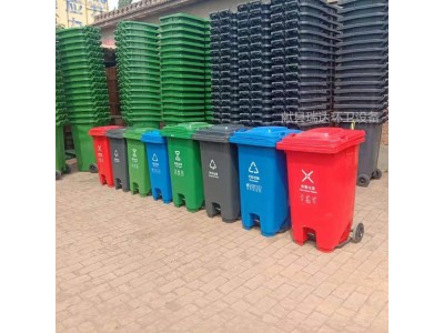 献县瑞达厨余分类塑料脚踏垃圾桶厂家定制图5