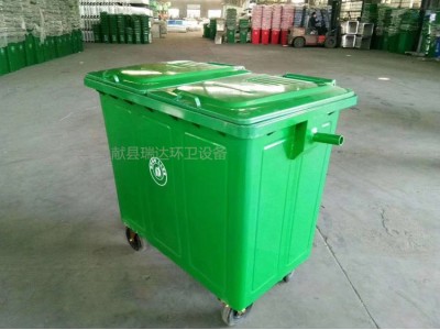 献县瑞达户外挂车铁质垃圾桶厂家批发图5