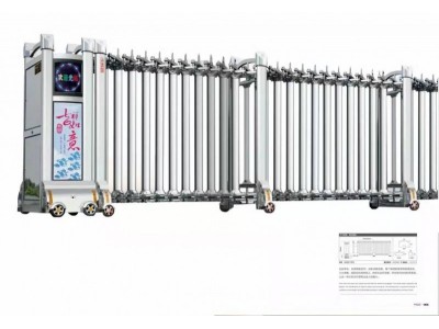 重庆不锈钢伸缩门企业小区电动大门地厂房自动推拉门收缩门