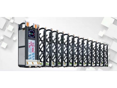 重庆不锈钢伸缩门企业小区电动大门地厂房自动推拉门收缩门图3