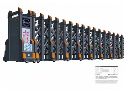 重庆不锈钢伸缩门企业小区电动大门地厂房自动推拉门收缩门图4