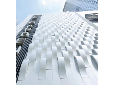 长沙双曲铝板外墙,单曲造型,幕墙曲面氟碳,异形扭曲弧形包柱图3