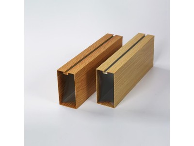 铝方管空心,木纹吊顶幕墙,隔断屏风玄关立柱免打孔,客厅竖条图2