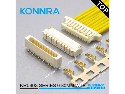康瑞KR0803仿JST单排有耳线路板用线对板针座连接件胶壳
