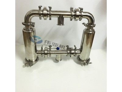 果酒304不锈钢双联管道过滤器